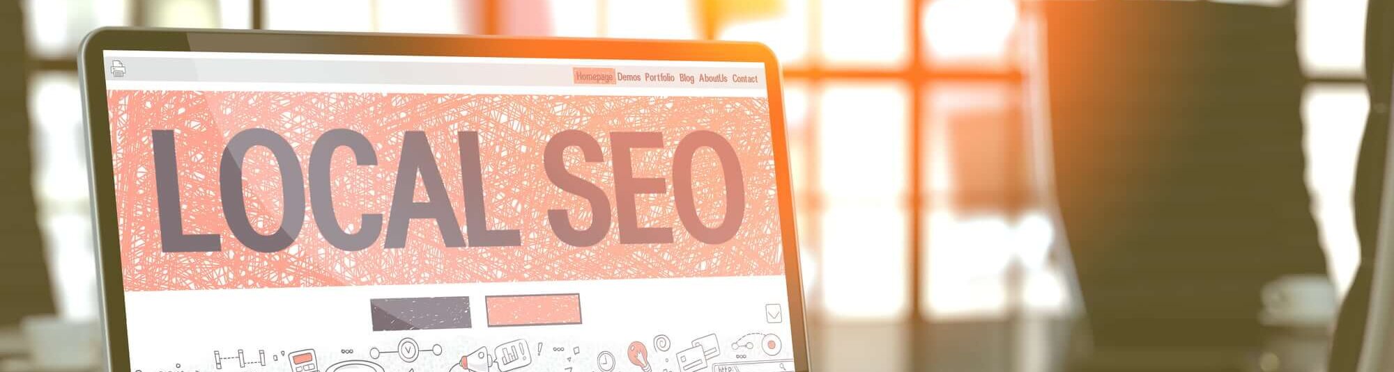 Laptop Screen with Local SEO Concept.