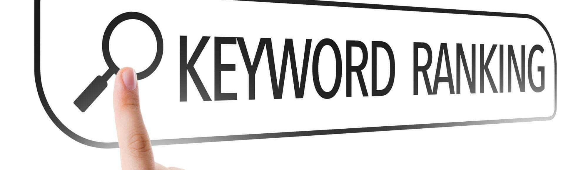 Keyword Ranking written in search bar on virtual screen